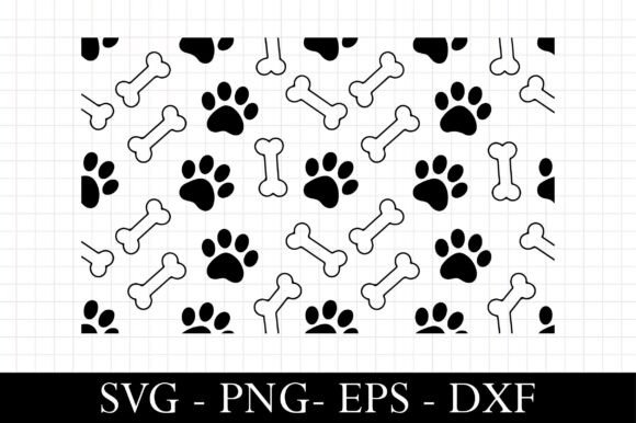 Dog Paw Seamless Pattern, Paw Print SVG