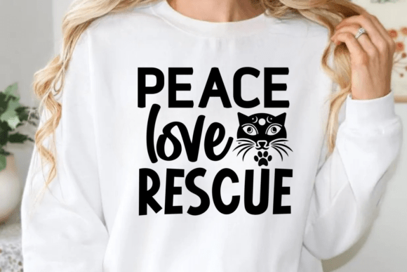 Peace Love Rescue SVG, Cat Mom SVG
