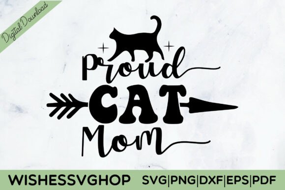 Proud Cat Mom SVG PNG Free